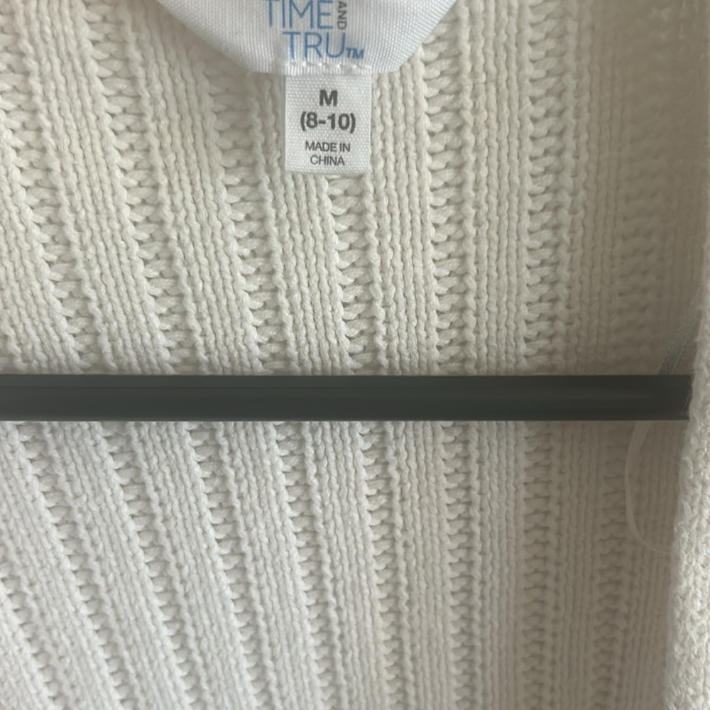 Striped White and Blue Women's Cardigan - Picture 2 of 4